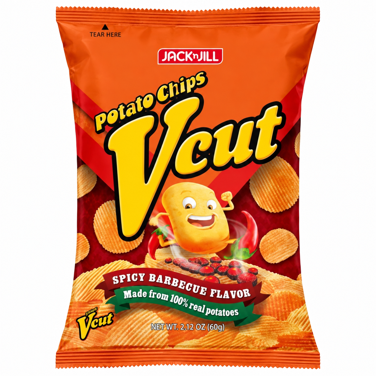 J&J V-Cut Potato Chips Spicy Barbecue 60g